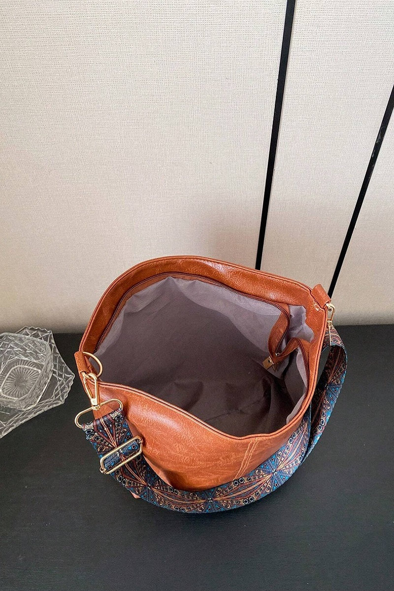 Camel Brown hobo Style Crossbody Bag Purse