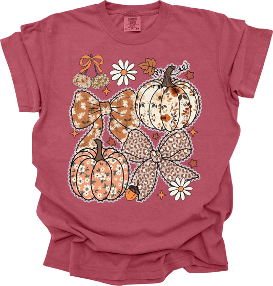 Fall Pumpkins & Bows Graphic Tee
