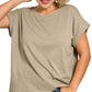 PLUS Mushroom Cotton/Modal Slub Rolled Sleeve Tee