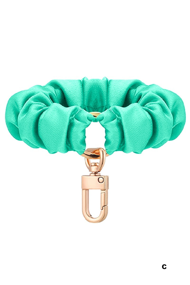 Elastic Scrunchie Keychain Wristlet - Multiple Styles