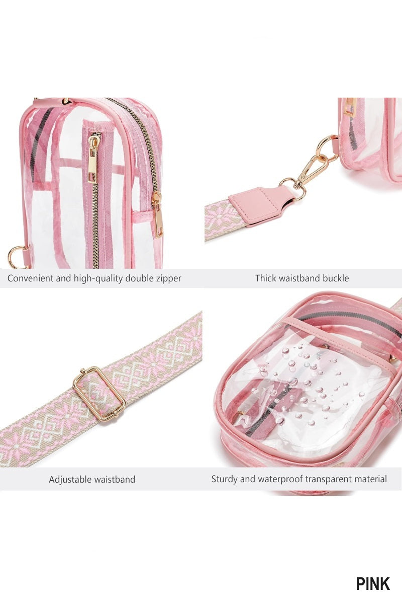Clear Sling Bag with Guitar Strap