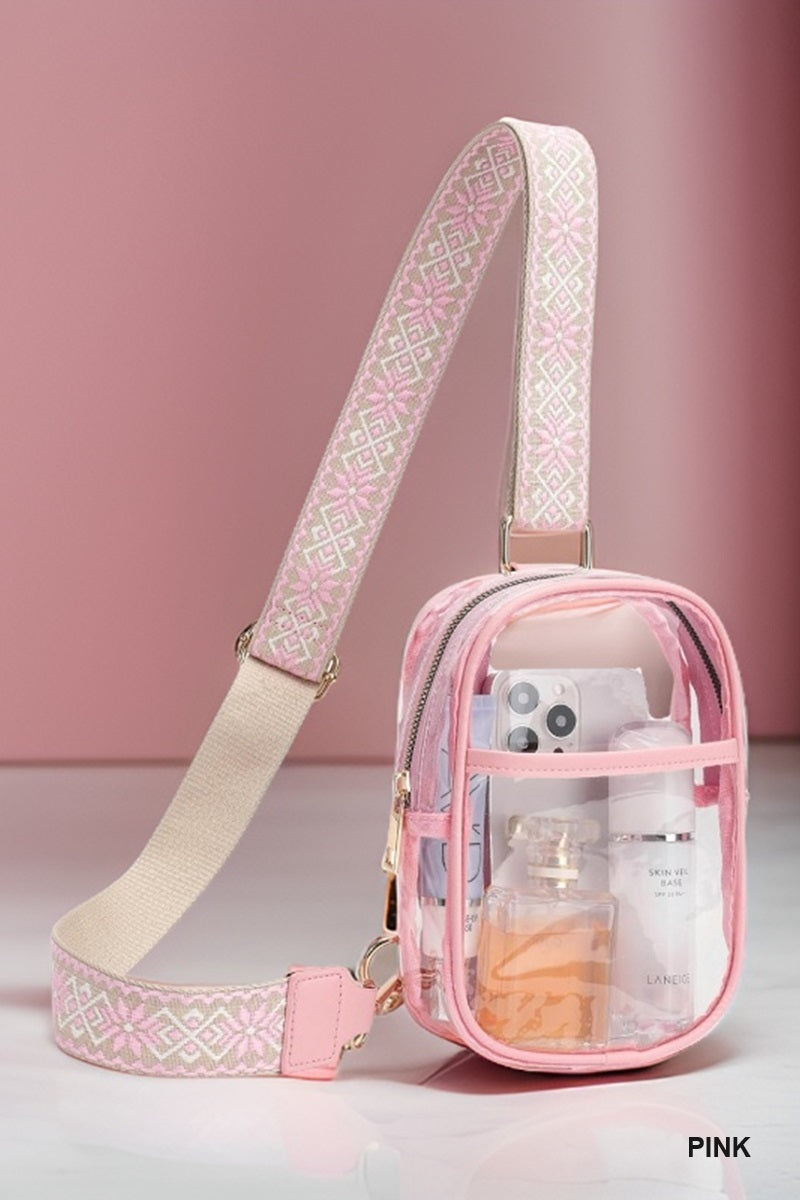 Clear Sling Bag with Guitar Strap