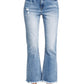 Zenana High rise straight raw hem cropped denim pants