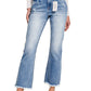 Zenana High rise straight raw hem cropped denim pants