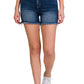 PLUS Zenana Mid Rise Raw Frayed Hem Denim Shorts