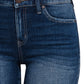 PLUS Zenana Mid Rise Raw Frayed Hem Denim Shorts