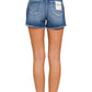 PLUS Zenana Distressed Cutoff Denim Shorts with Side Slit
