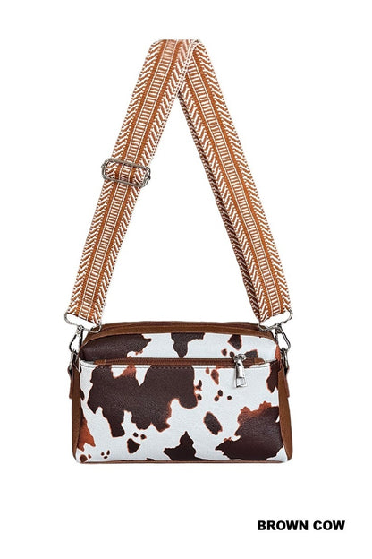 Cow Print crossbody camera bag
