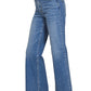 Zenana Medium Wash Wide Leg Denim Pants