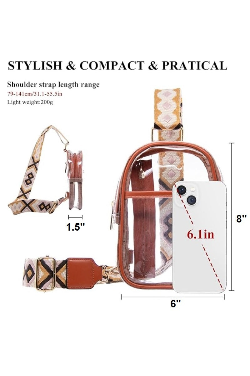 Clear Sling Bag with Guitar Strap