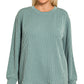 Jade Raised Ribbed Long Sleeve Top