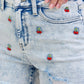 Hi-Waist Cherry Embroidered Judy Blue Shorts
