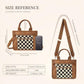 Camel Checkered Tote Bag Purse