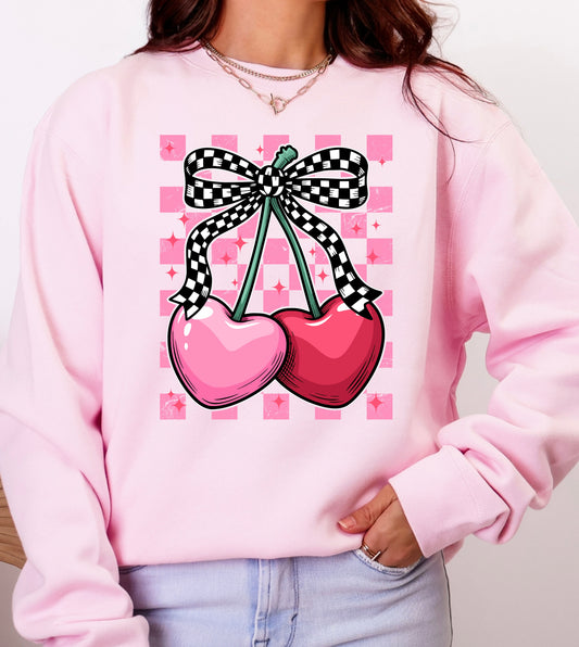 Lt Pink Valentine Cherries Sweatshirt