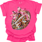Pinkout sequin football graphic tee