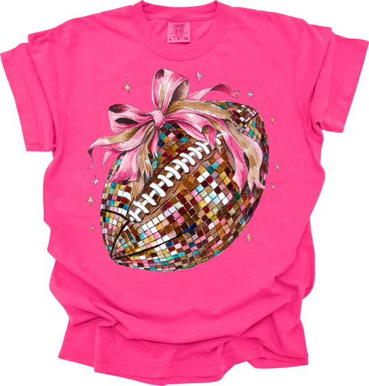 Pinkout sequin football graphic tee