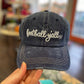 Navy Blue Football Y'all Embroidery Hat