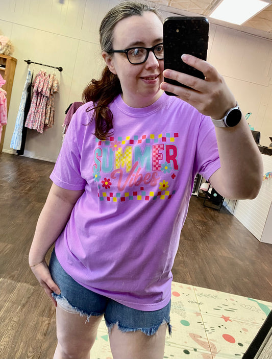 Summer Vibes Graphic Tee Comfort Colors Purple