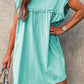 Mint Green frilled trim loose fit mini dress