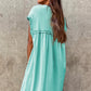 Mint Green frilled trim loose fit mini dress