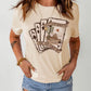 Khaki Western Playing Cards Graphic Tee