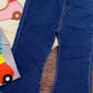 Girls Boho Frayed Dark Denim Flare Pants