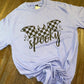 Checkered Bat Spooky Print Violet Graphic Tee