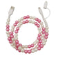 Pink/White Pearl beaded dual usb fast charging cable