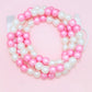 Pink/White Pearl beaded dual usb fast charging cable