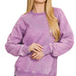 Violet Acid Wash Fleece Sweatshirt