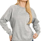 Sleet Gray Acid Wash Fleece Sweatshirt