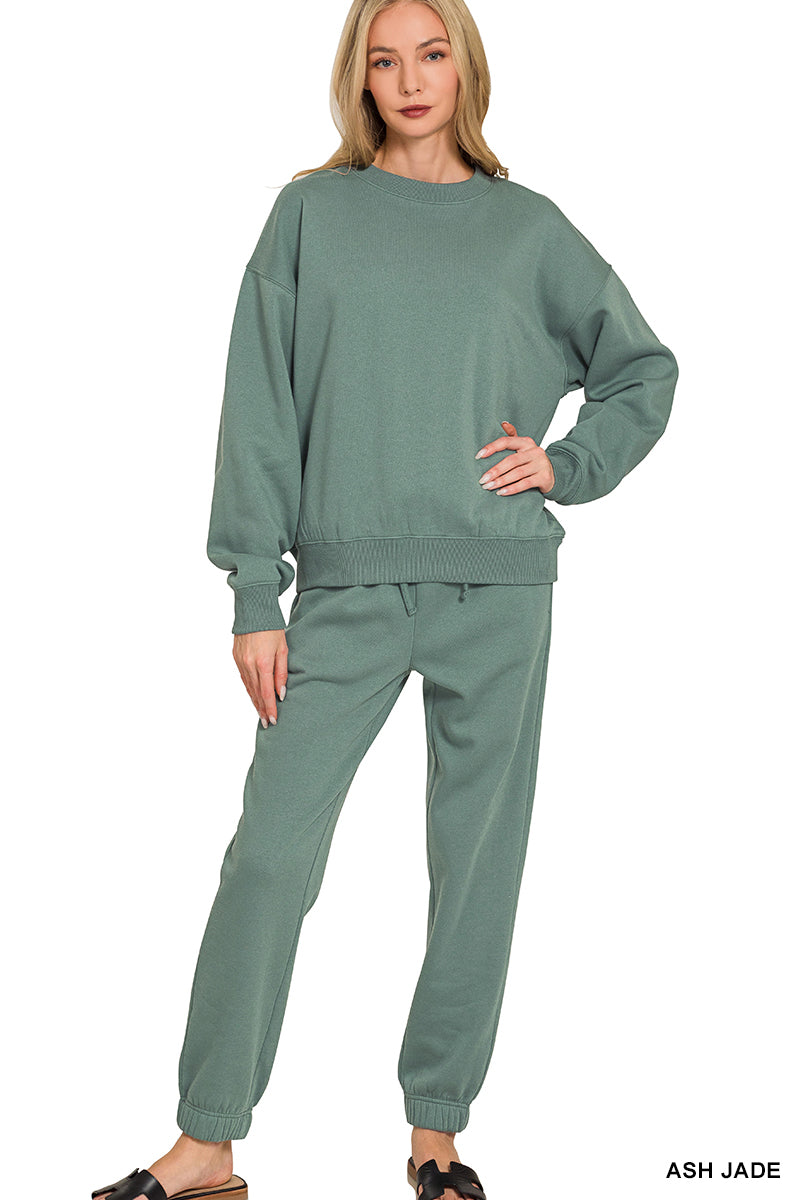 Jade Fleece Long Sleeve Jogger Set