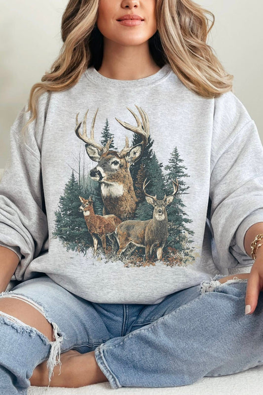 Vintage Deer Sublimation Sweatshirt