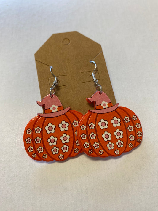 Daisy Pumpkin dangle earrings