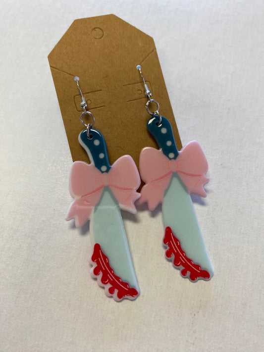Bloody Knife dangle earrings