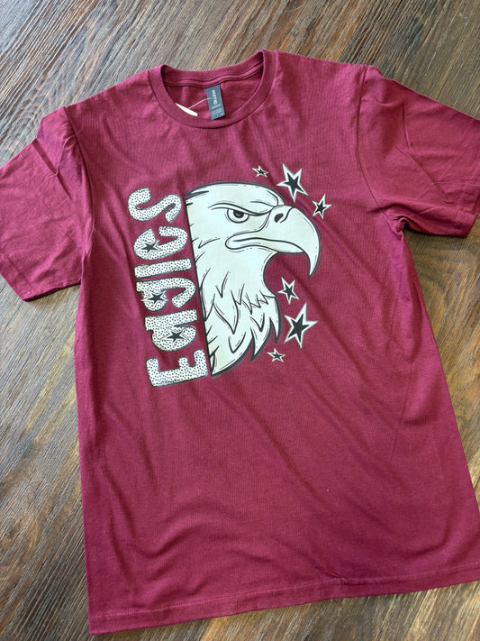 Maroon and White Eagles Graphic Tee