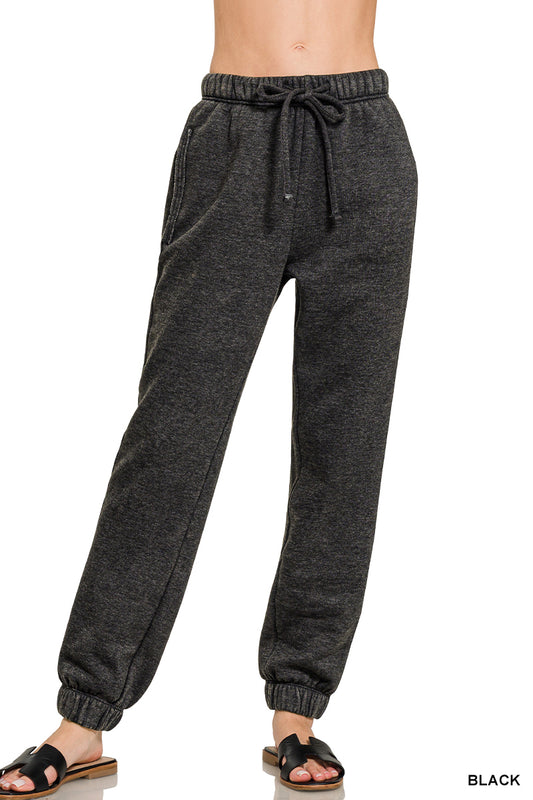 PLUS Black Acid Wash Joggers