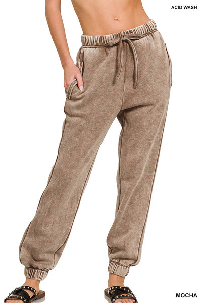 PLUS Mocha Acid Wash Joggers