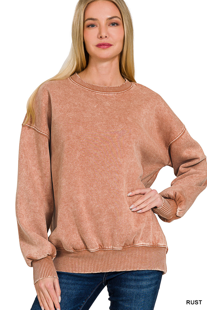 Rust Acid Wash Sweatshirt