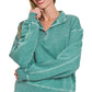 Teal Pigment Dyed Quarter Zip Pullover