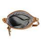 Vegan leather triple zipper crossbody shoulder bag
