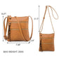 Vegan leather triple zipper crossbody shoulder bag