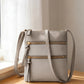 Vegan leather triple zipper crossbody shoulder bag