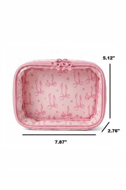 Coquette bow transparent cosmetic bag