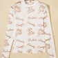 Long Sleeve White Howdy Mesh Top