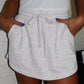 Grey French Terry Mini Skort with Pockets
