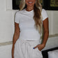 Grey French Terry Mini Skort with Pockets