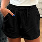Black French Terry Mini Skort with Pockets