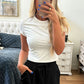 Black French Terry Mini Skort with Pockets