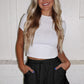 Black French Terry Mini Skort with Pockets